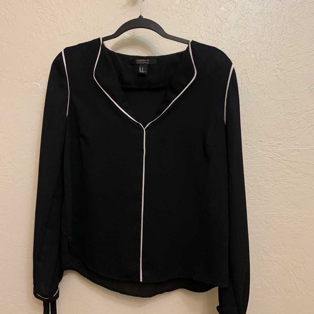Forever 21 tie sleeve blouse shirt